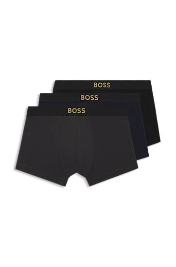 Boxerky BOSS Three-pack of stretch-cotton trunks Čierna | 50546764