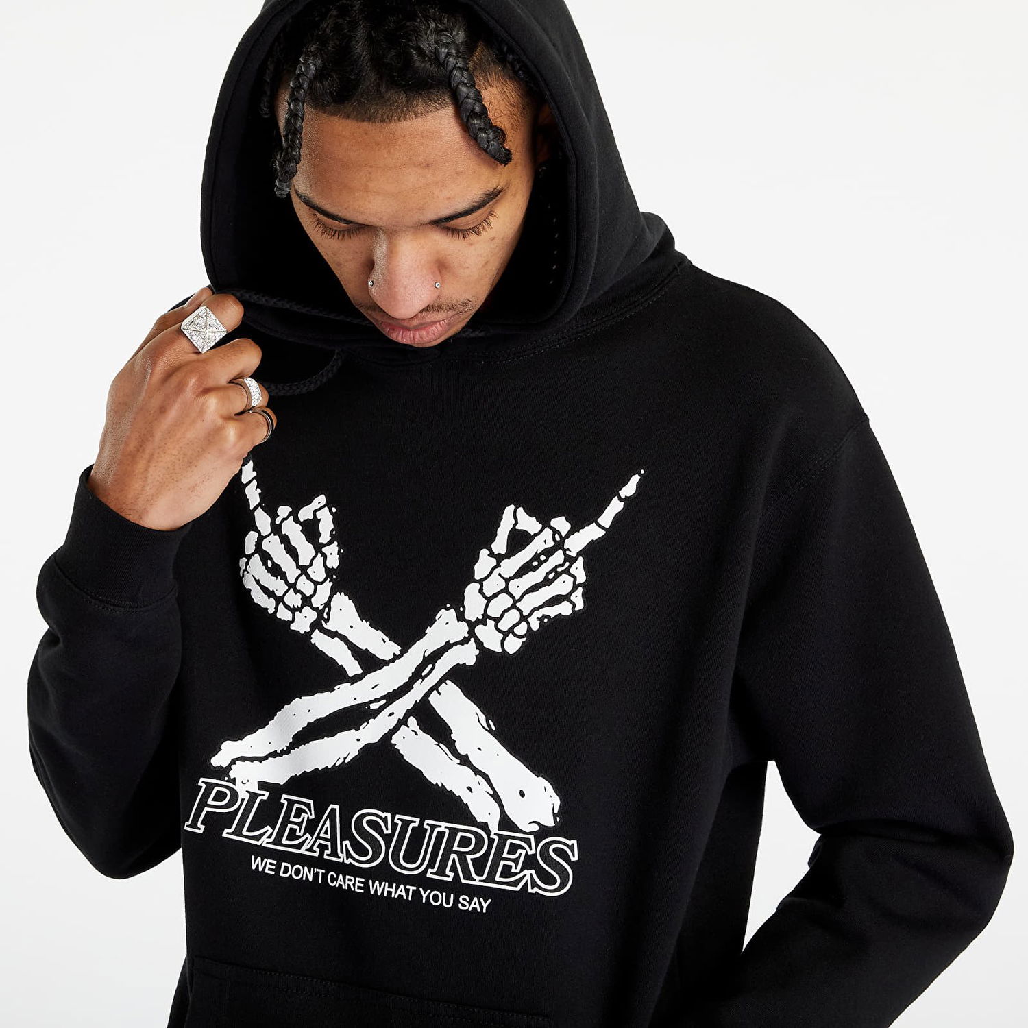 Mikina Pleasures Don't Care Hoodie Čierna | P23SP052 BLACK, 0