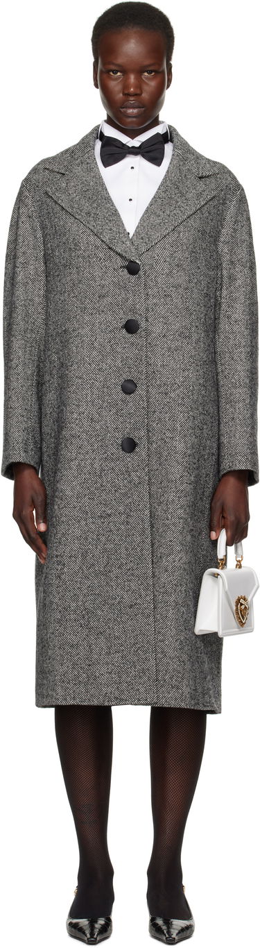 Kabáty Dolce & Gabbana Mixed Wool Long Coat Šedá | F0F1NT FCMC3, 0