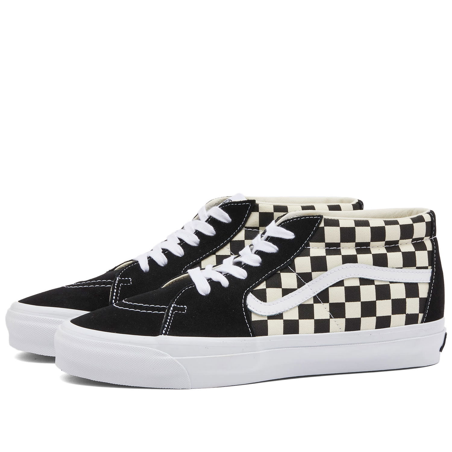 Tenisky a topánky Vans Men's Sk8-Mid Reissue 83 Sneakers in Lx Checkerboard Black/Off White, Size UK 10 | END. Clothing Čierna | VN000CQQ2BO, 0