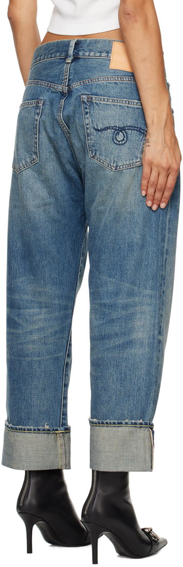 Džínsy R13 R13 Cuffed X-Boyfriend Jeans Modrá | R13WD111-D250A, 2