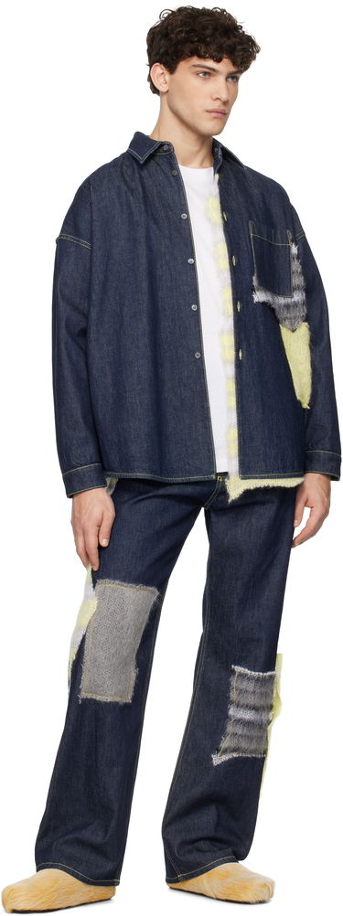 Košeľa Marni Marni Wool Patched Denim Shirt Modrá | CUJU0061LX USCX27, 3