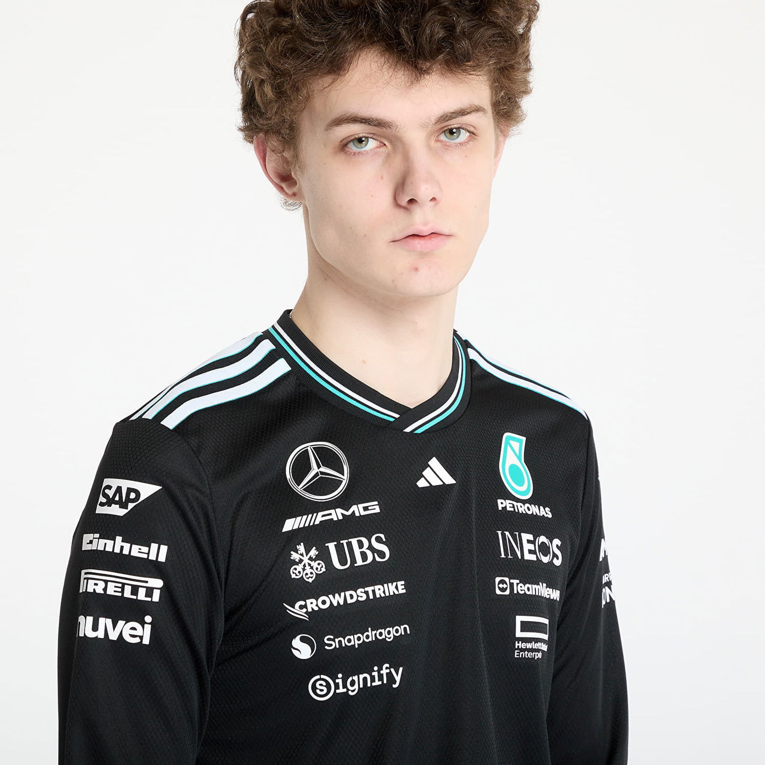 Dres adidas Performance Mercedes-AMG Petronas Formula One Team Authentic Long Sleeve T-Shirt Čierna | JW5359, 1