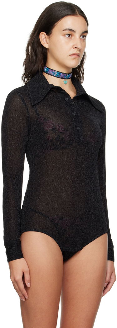 Body Anna Sui Anna Sui Sparkling Polo Neck Bodysuit Čierna | 723L21, 3