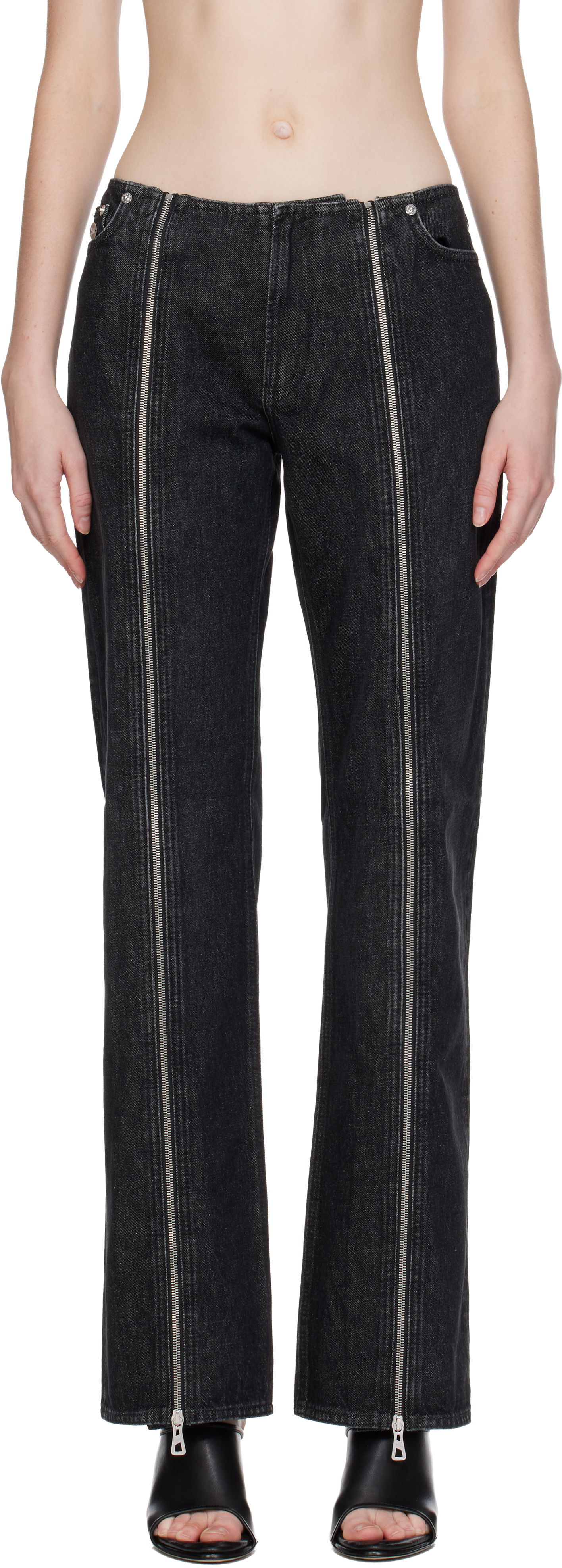 Džínsy Jean Paul Gaultier Jean Paul Gaultier Zipped Jeans Čierna | 25/04-W-TR041-D016-06, 0