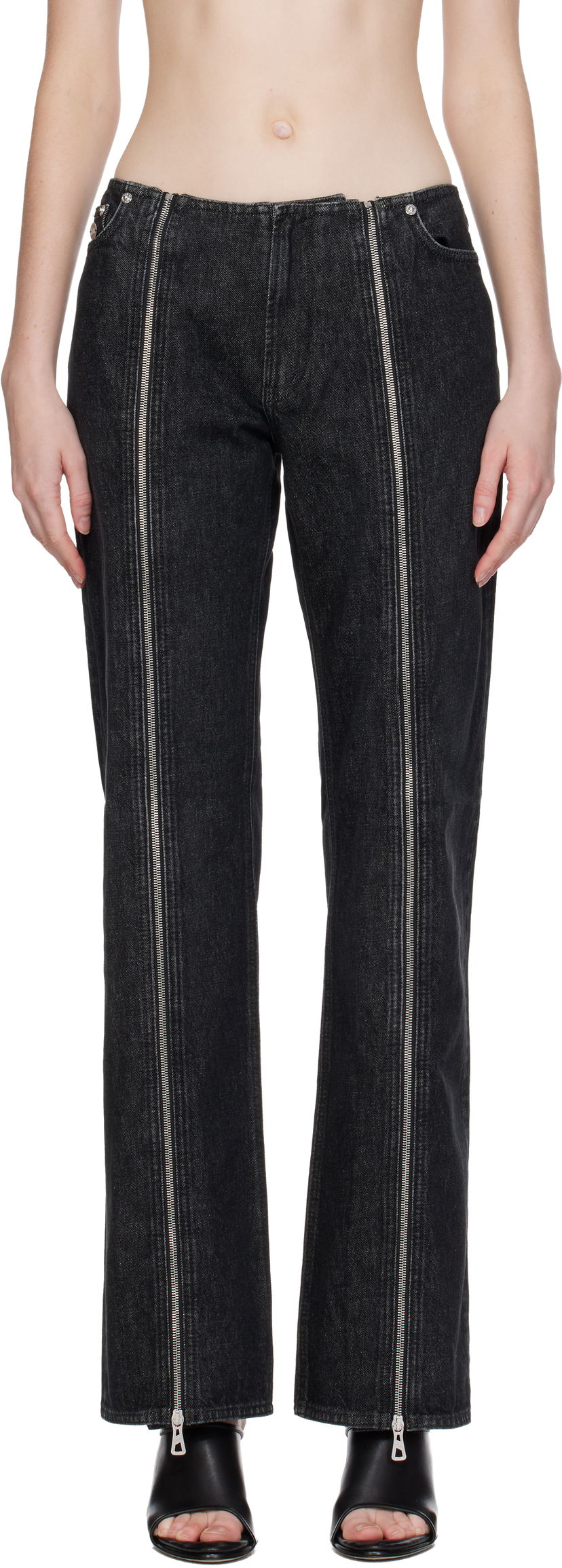 Džínsy Jean Paul Gaultier Jean Paul Gaultier Zipped Jeans Čierna | 25/04-W-TR041-D016-06