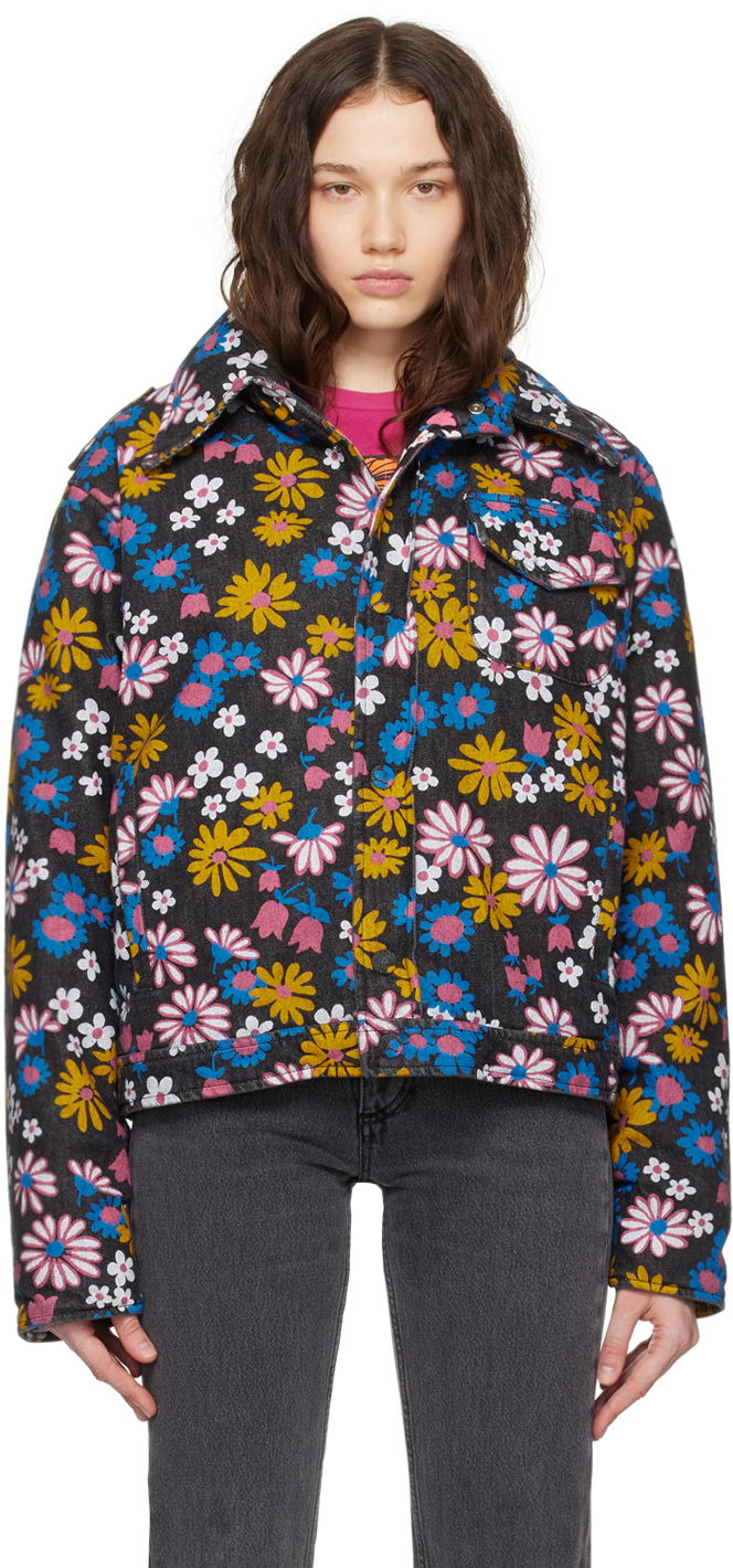 Bunda ERL Floral Print Denim Jacket Rôznofarebný | ERL07J002, 0