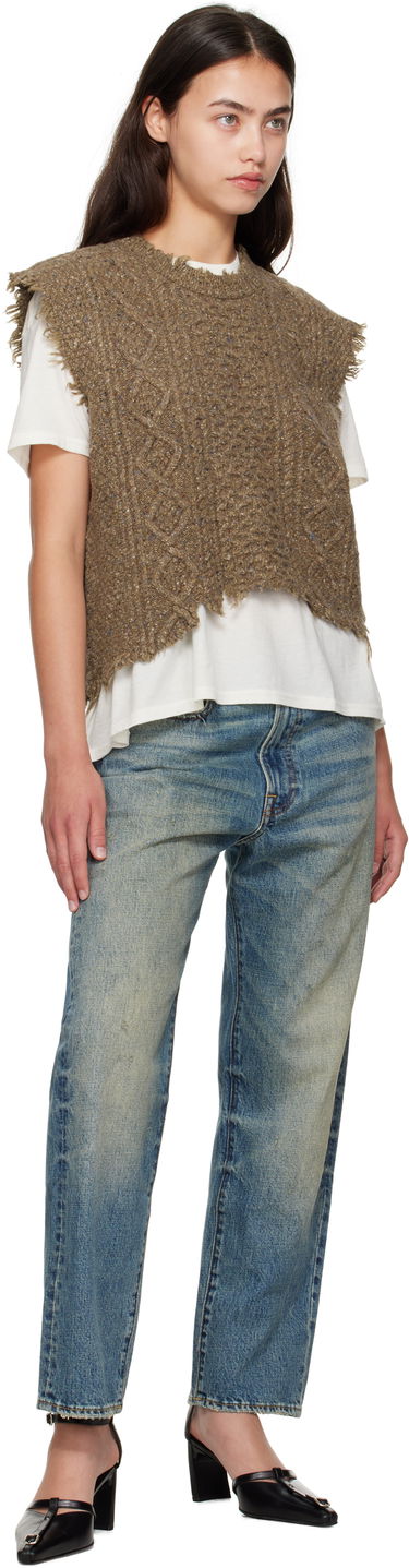 Sveter R13 R13 Boyfriend Cable Knit Wool Vest Hnedá | R13WY228-Y209A, 3