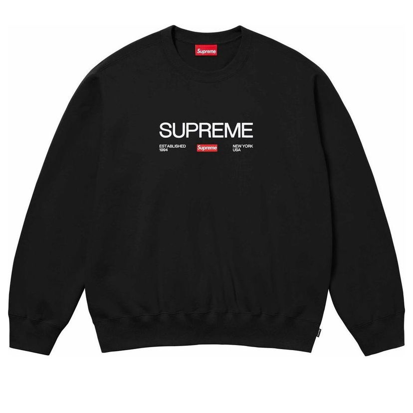 Sveter Supreme Established Crewneck Čierna | SUP-SS24-167