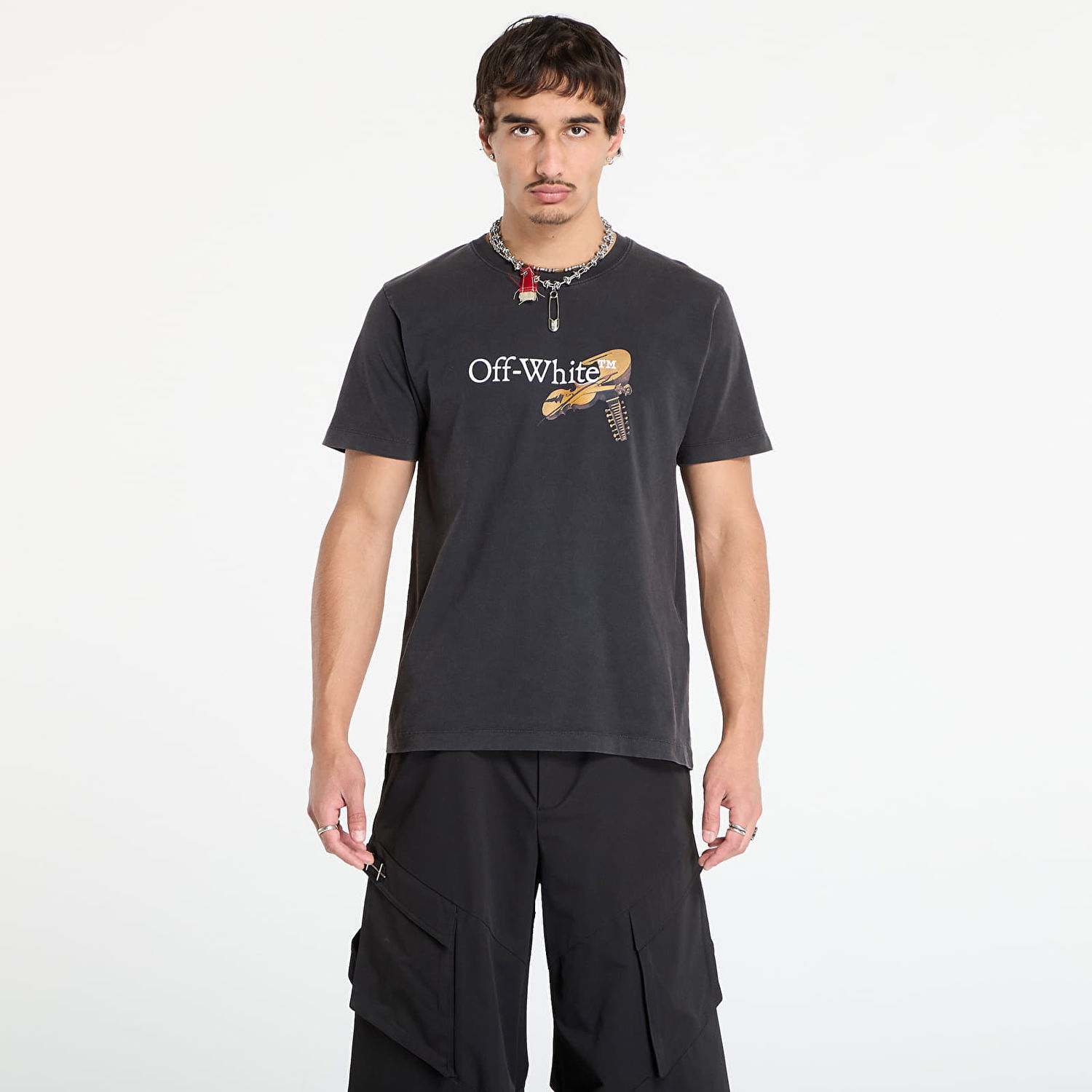 Tričko Off-White Off-White Cupid Arrow Slim S/S Tee Čierna | OMAA027F25JER00C1301, 0