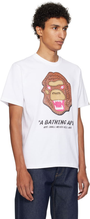 Tričko BAPE Embroidery Style Souvenir Logo T-shirt Biela | 001TEL301049M, 1