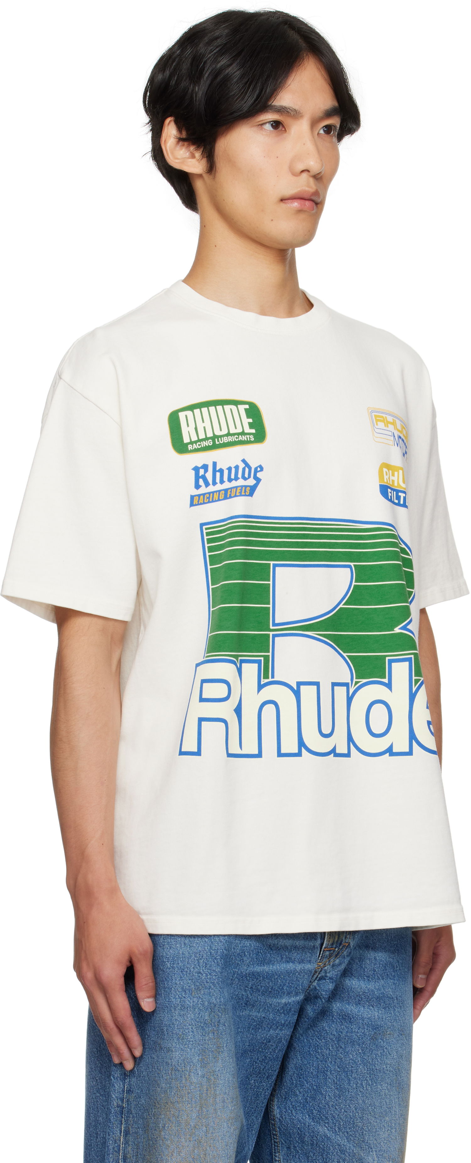 Tričko Rhude Rhude Roadway Racing T-Shirt Biela | RHPF25TT11012, 1