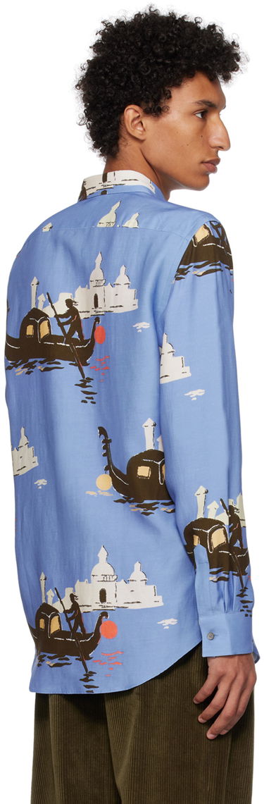 Košeľa Paul Smith Paul Smith Gondola Print Shirt Modrá | M1R-901U-L02055, 2
