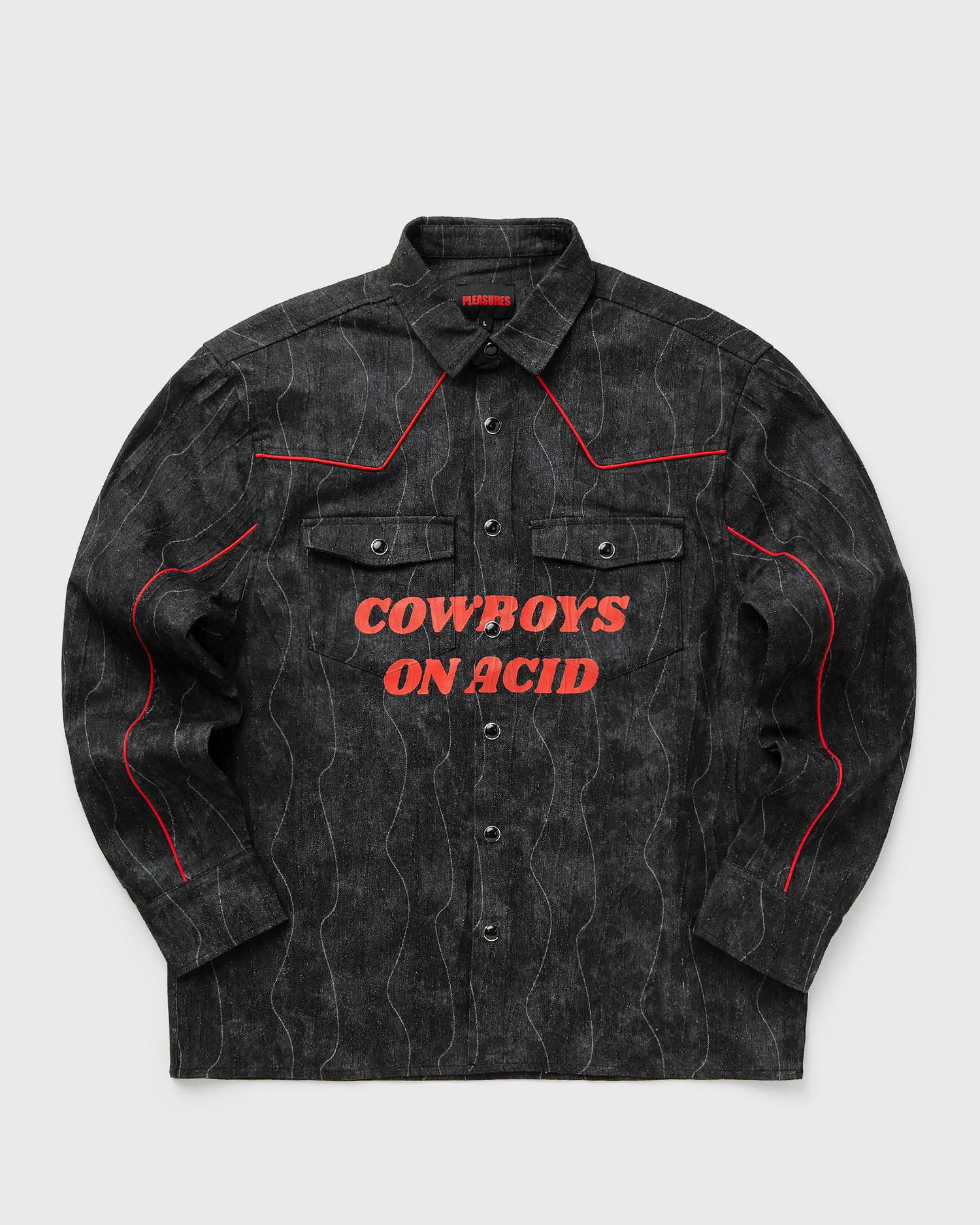 Košeľa Pleasures Pleasures Acid Cowboy Denim Shirt Čierna | P24W005-BLACK, 0