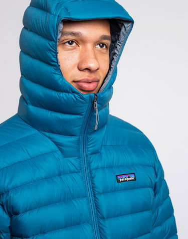 Prešívaná bunda Patagonia Down Sweater Hoody Modrá | 84702, 3