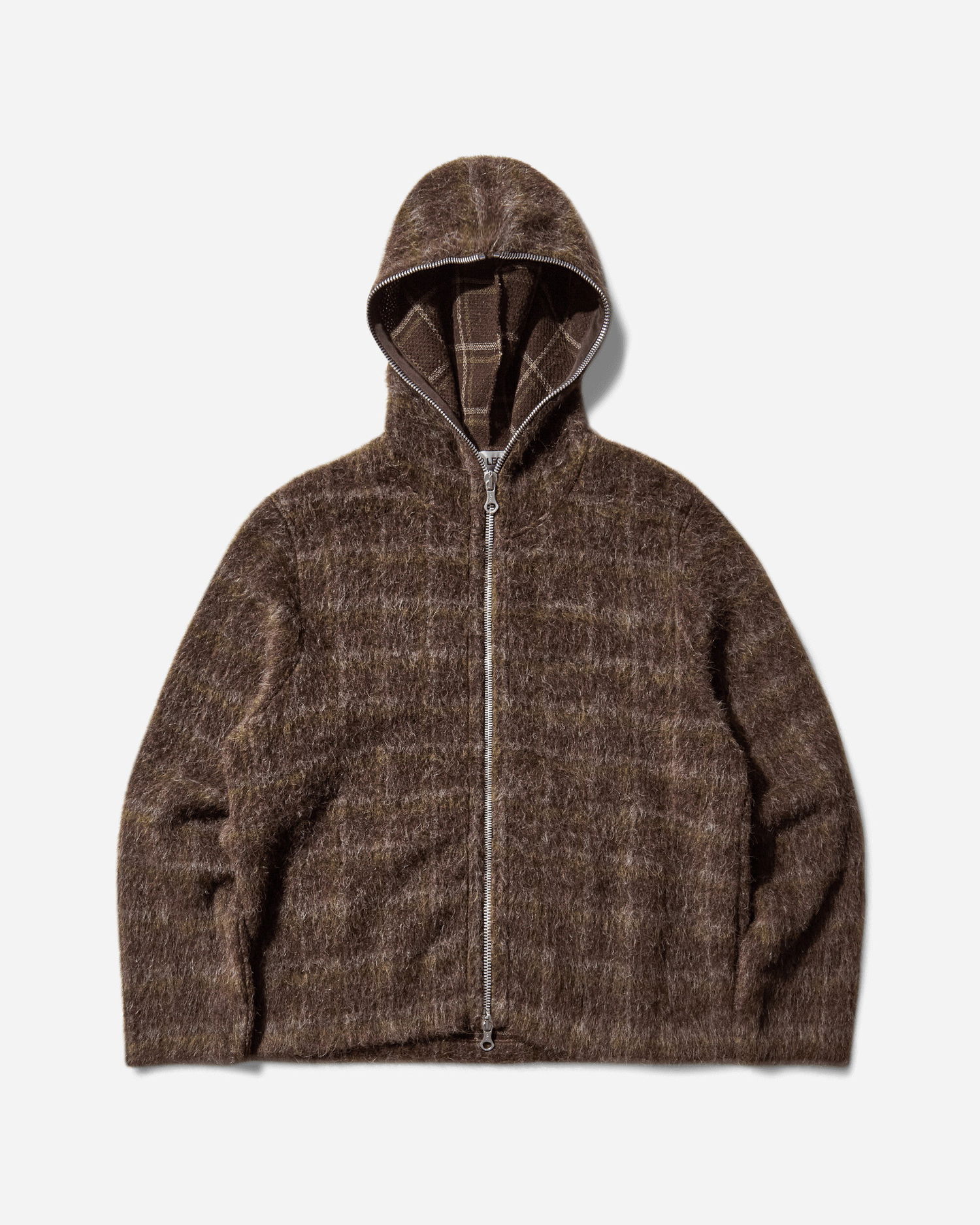 Mikina OUR LEGACY Full Zip Hoodie Dorf Check Hnedá | W4256FD 001, 1