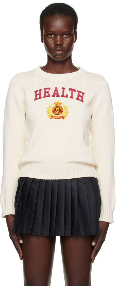 Sveter Sporty & Rich 'Health' Crest Knitted Sweater Biela | WS065506240CR01, 0