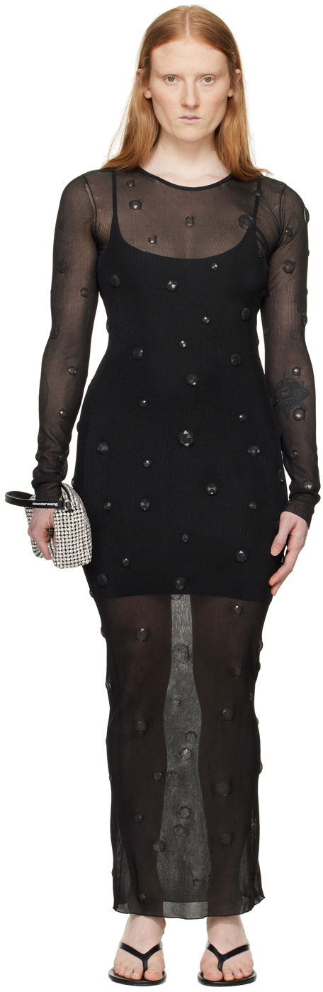 Šaty Alexander Wang Gem Mesh Maxi Dress Čierna | 1KC2246020, 0