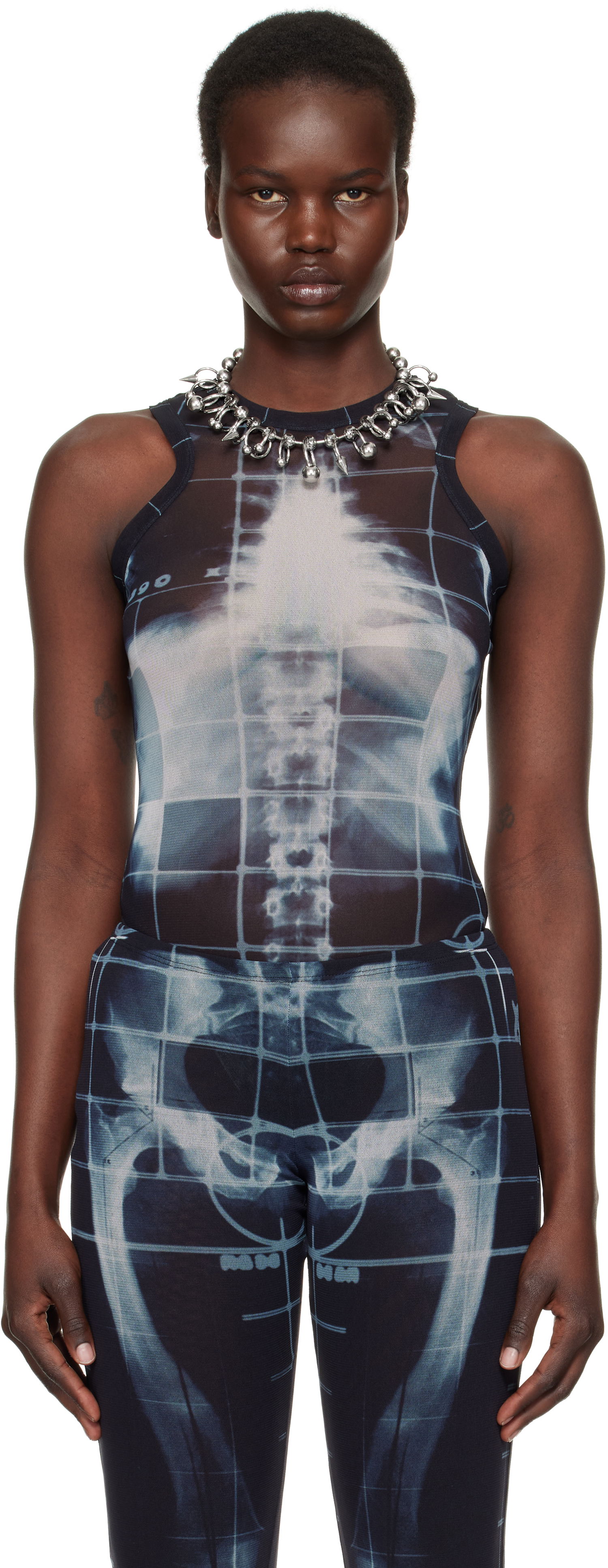 Legíny Jean Paul Gaultier Jean Paul Gaultier 'The Squeletor' Bodysuit Čierna | 25/33-F-BD058-T580-005956, 0