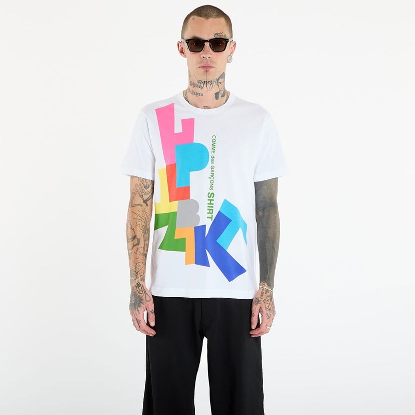 Tričko COMME des GARÇONS Comme des Garçons SHIRT T-Shirt With Colorful Block Graphic Print Rôznofarebný | FP-T002-W25 White