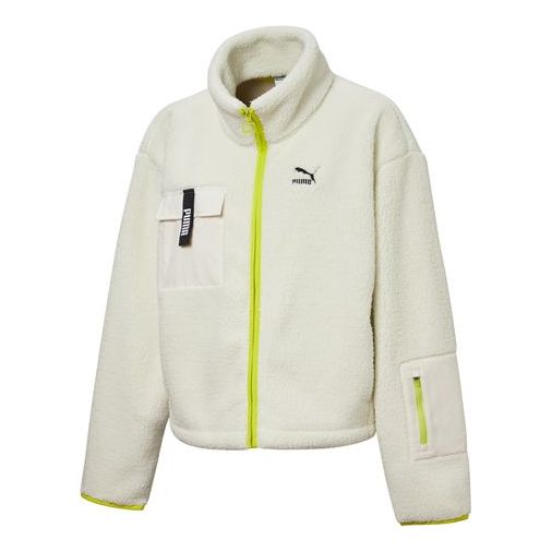Bunda Puma Puma Sherpa Stand Collar Zip-Up Jacket Biela | 530495-01, 0