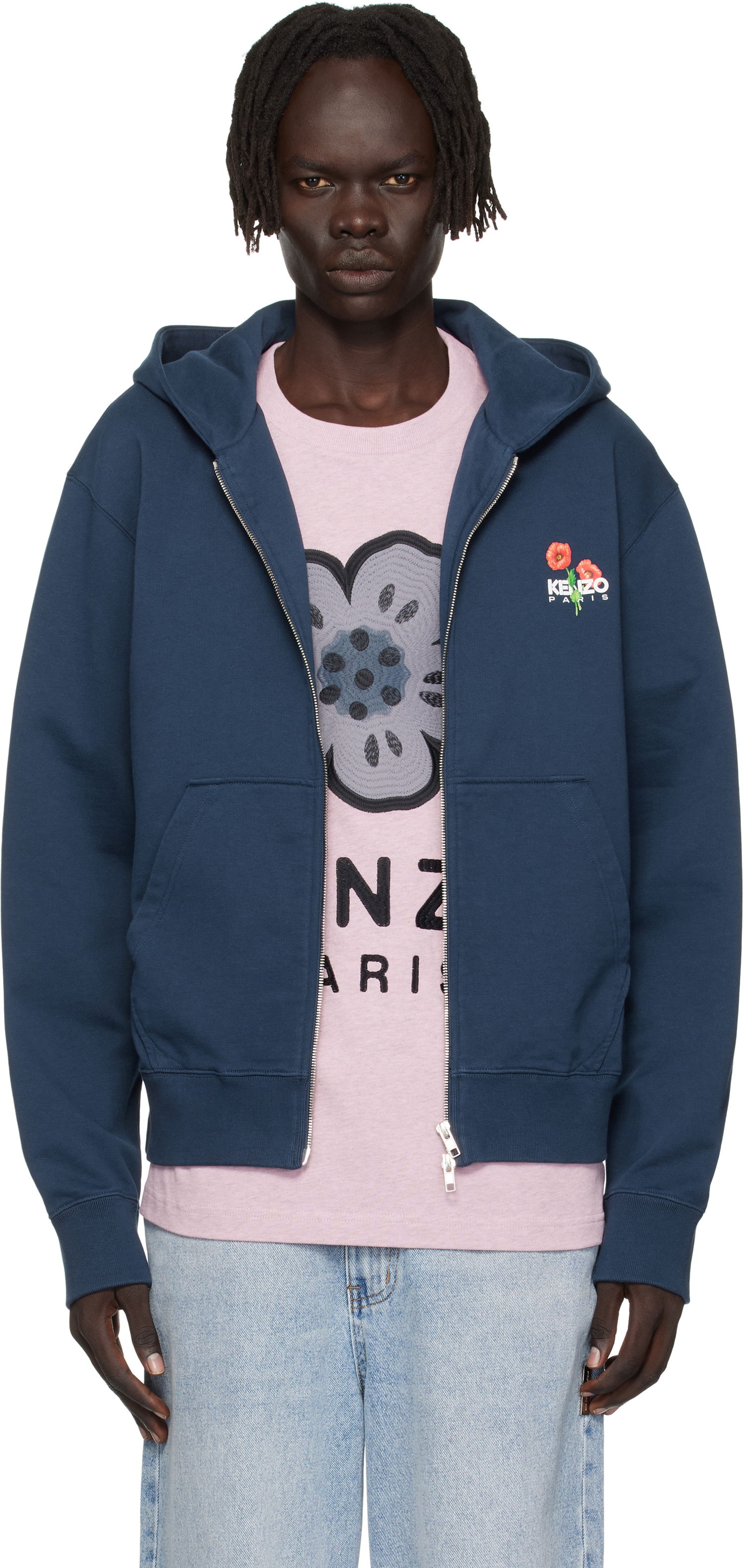 Mikina KENZO Kenzo 'KENZO Archive Bouquet' Full-Zip Hoodie Navy | FF65HO2554MF, 0