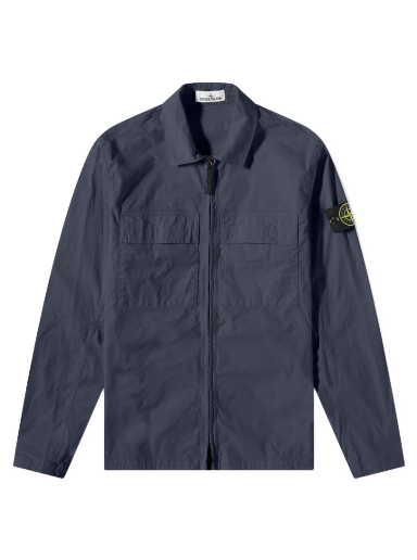 Bunda Stone Island Supima Cotton Twill Stretch-TC Zip Shirt Jacket Navy | 781510210-V0020