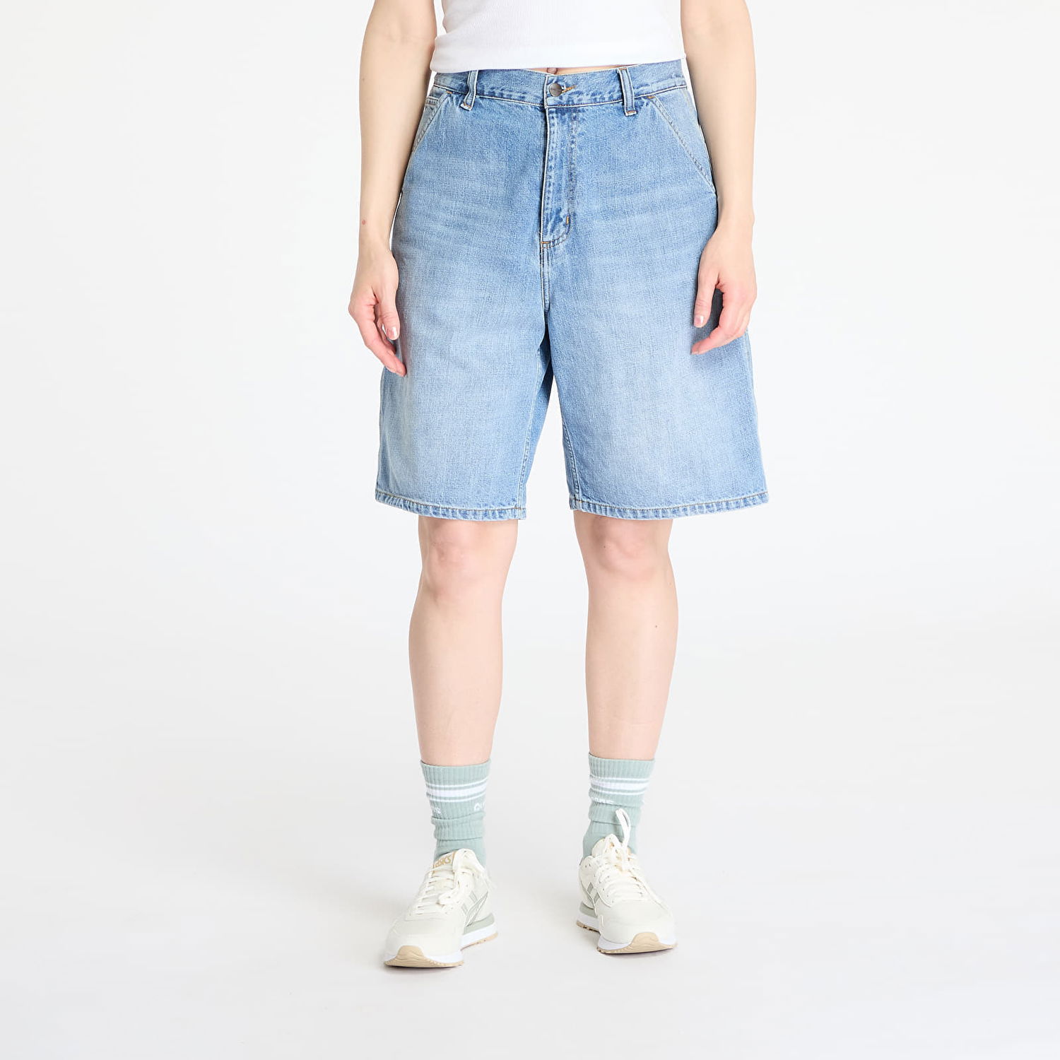 Šortky Carhartt WIP Brandon Single Knee Short Blue Modrá | I034875.01UR, 0