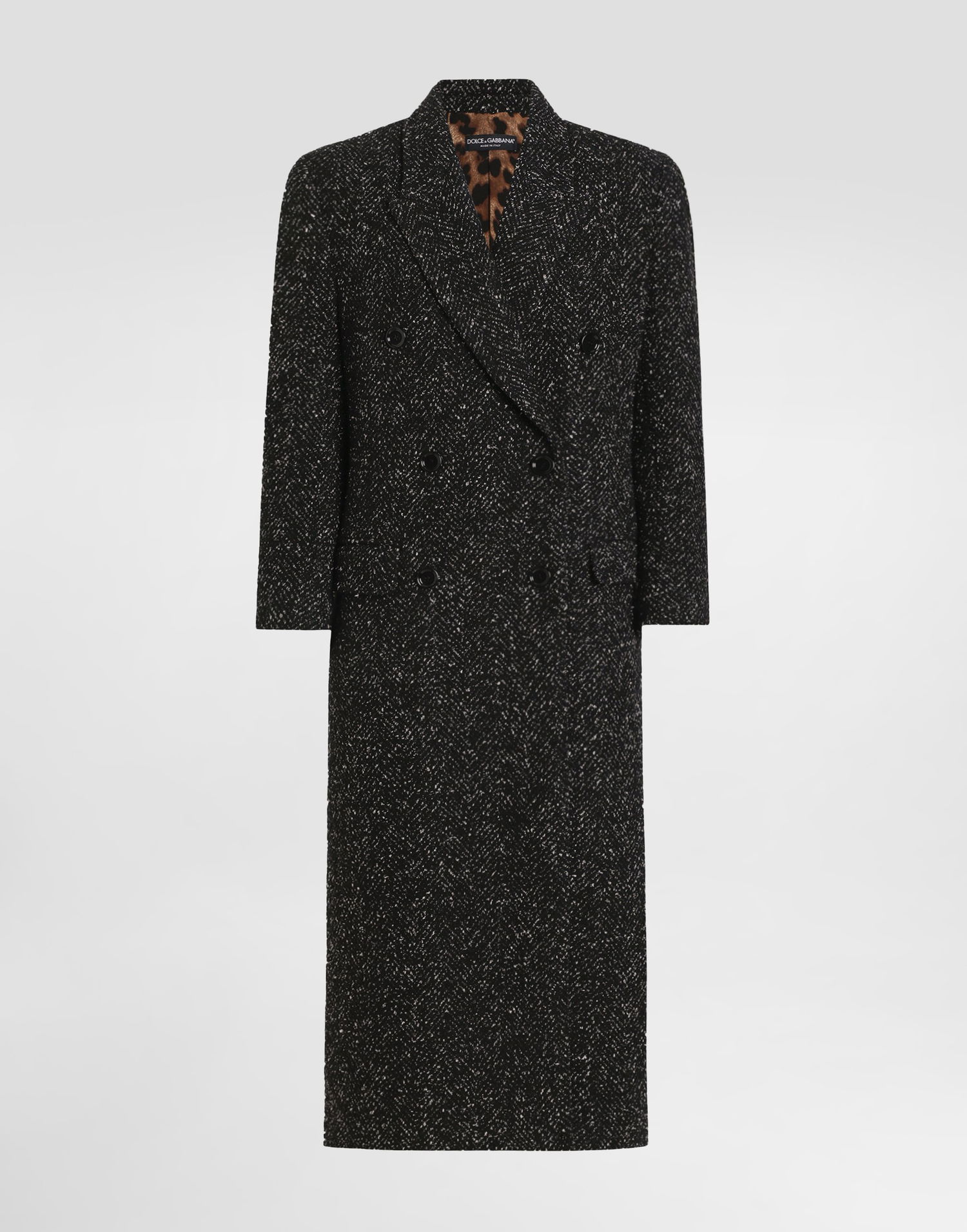 Kabáty Dolce & Gabbana Dolce & Gabbana Oversized Double-breasted Wool Blend Chevron Coat Čierna | F0GHHTFCZADS8031, 0