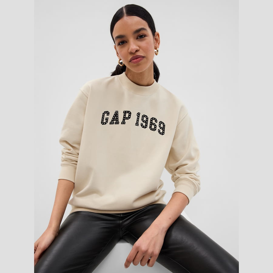 Mikina GAP Fl Logo Boyfriend Crewneck Béžová | 566543-02, 0
