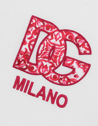 Tričko Dolce & Gabbana Jersey T-shirt With Dg Logo Patch Biela | F8N08ZGDBVXS8400, 2