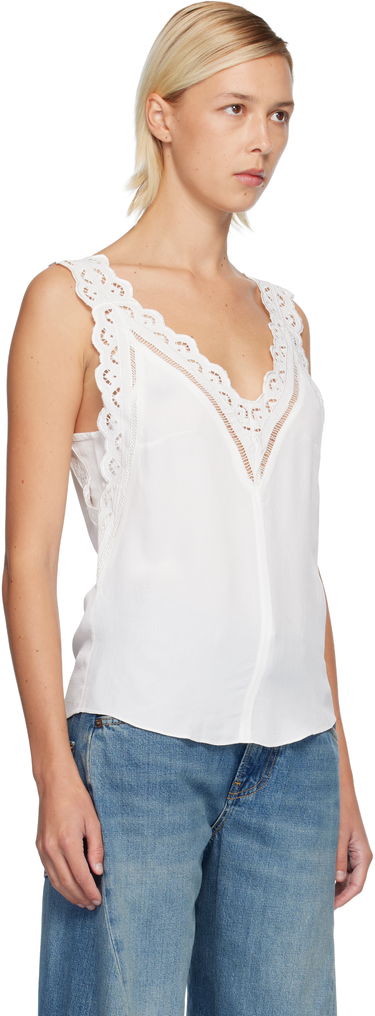Tielko ISABEL MARANT Fradela Lace-Trim Tank Top Biela | HT0663FA-C3J11I, 1