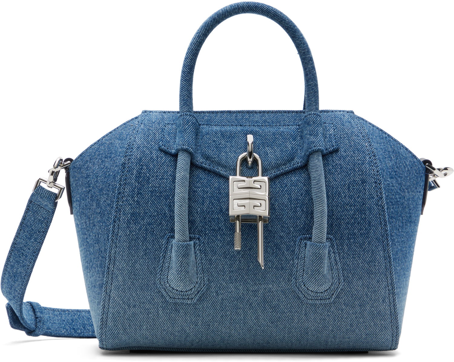 Kabelka Givenchy Givenchy Mini Antigona Lock Denim Bag Modrá | BB50U0B285420, 0