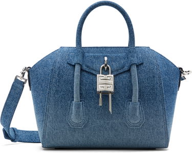 Kabelka Givenchy Givenchy Mini Antigona Lock Denim Bag Modrá | BB50U0B285420, 0