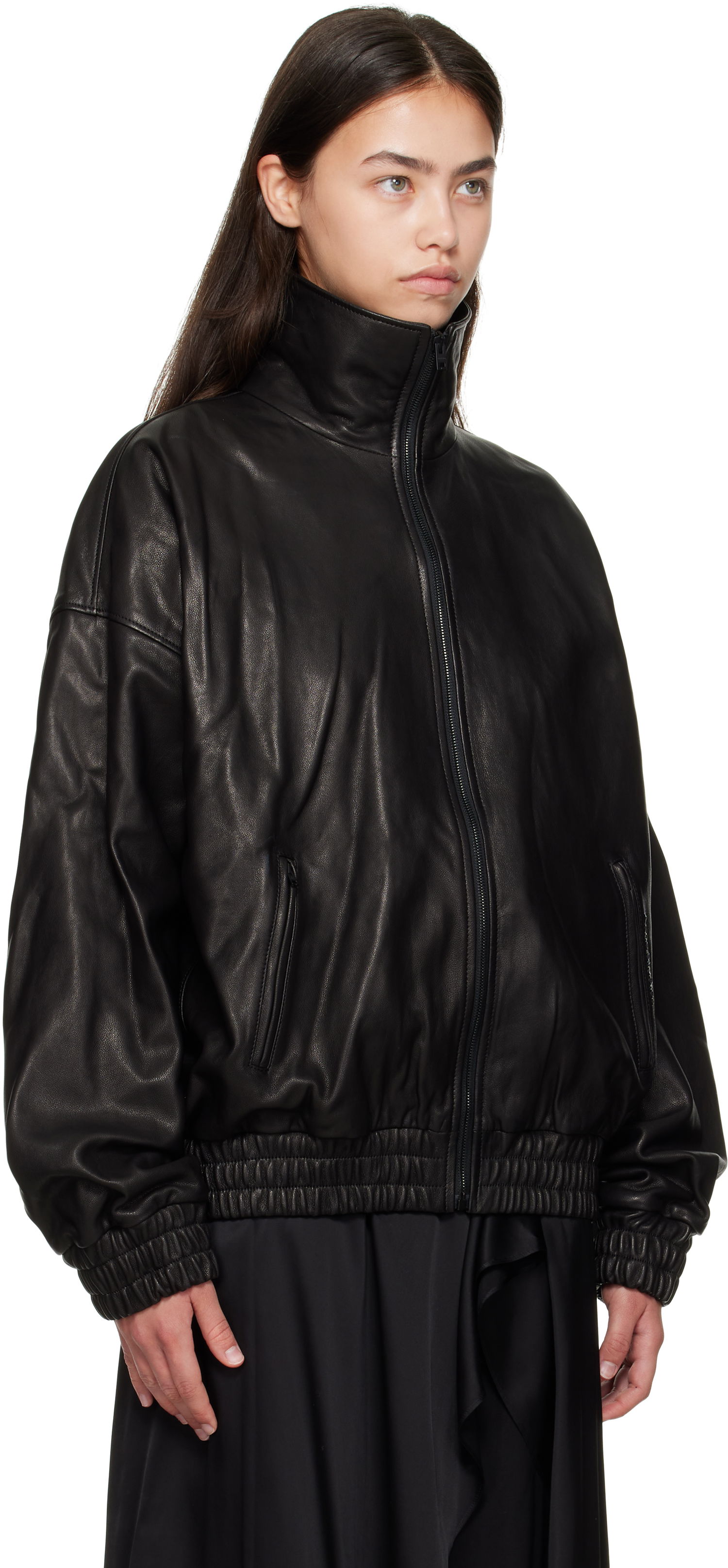 Bunda Acne Studios Acne Studios Zip Leather Jacket Čierna | A70201-, 1