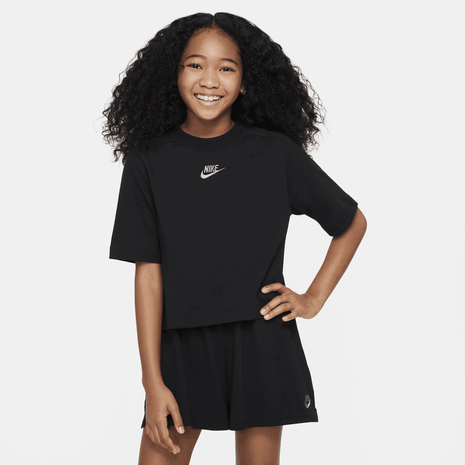 Crop Top Nike Nike Sportswear Cropped Short Sleeve T-Shirt Čierna | FN8589-010, 0