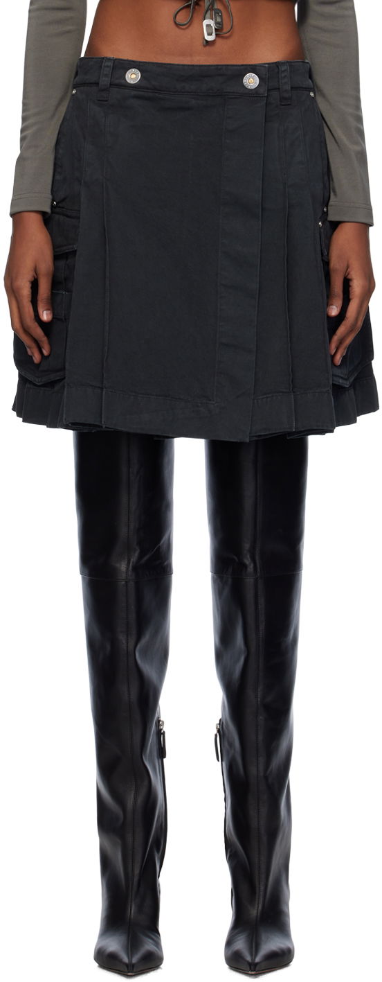 Sukňa Dion Lee Kilt Denim Midi Skirt Čierna | C1005PS24, 0