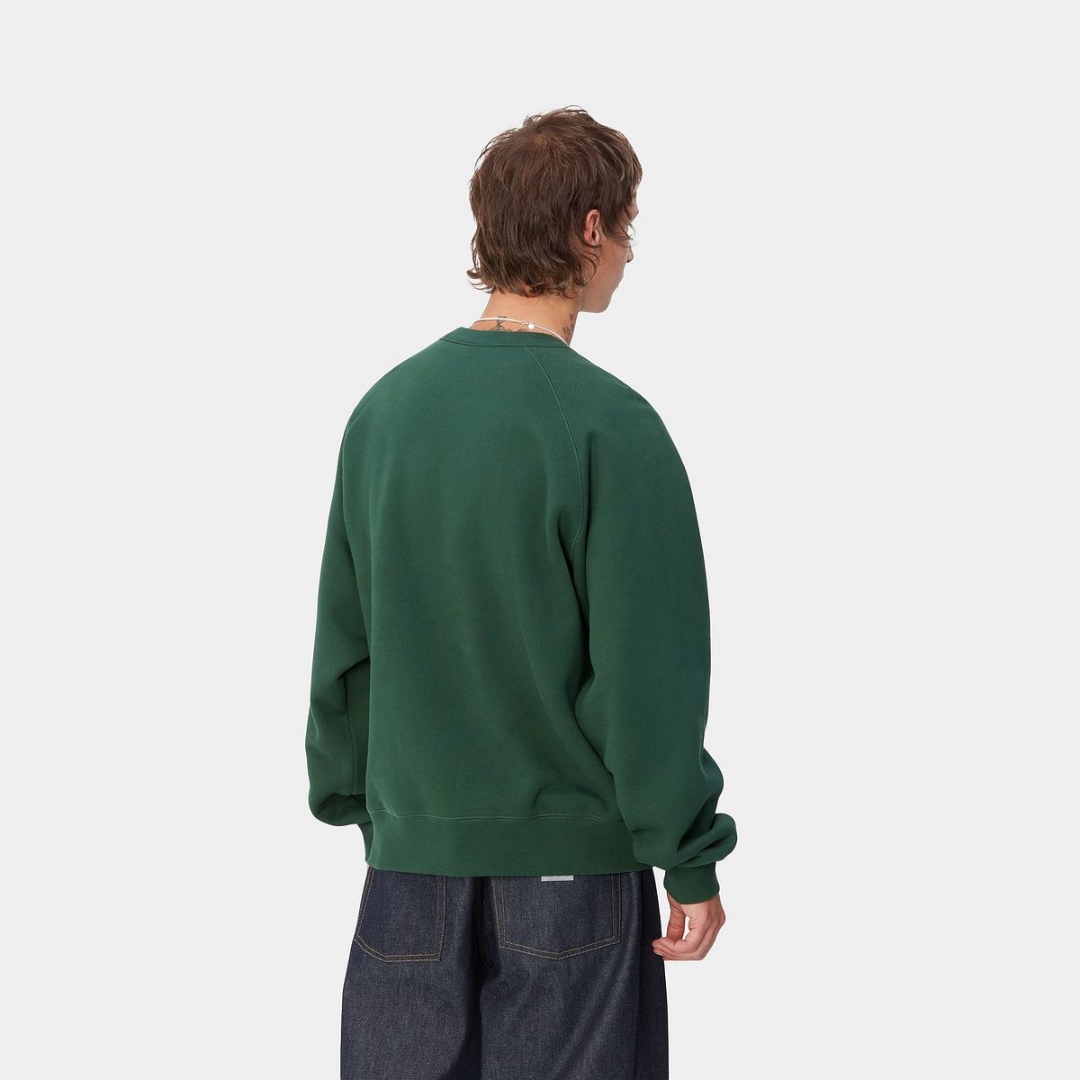 Sveter Carhartt WIP Men's Green Relaxed-Fit Graphic Sweatshirt Zelené | I033936_9, 1