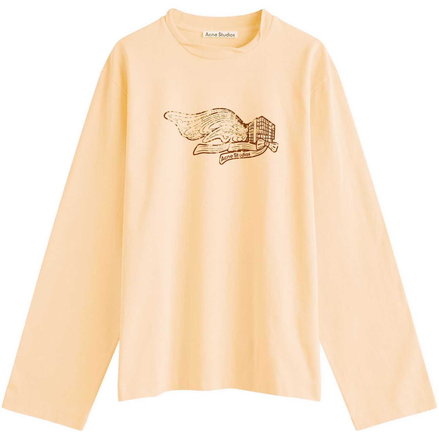 Tričko Acne Studios Logo Wings Long Sleeve T-Shirt Béžová | BL0405-AQQ, 0