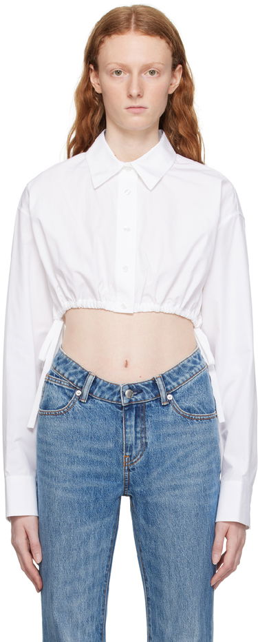 Košeľa Alexander Wang Alexanderwang.t Cropped Tie-Hem Shirt Biela | 4WC3231400, 0