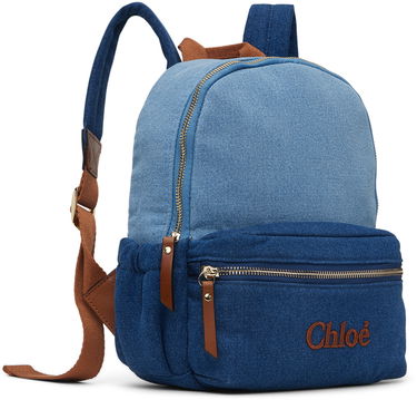 Batoh CHLOÉ Chloé Embroidered Denim Backpack Modrá | C20280, 1