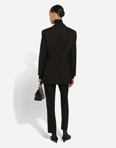 Bunda Dolce & Gabbana Single-breasted Pinstripe Wool Jacket Rôznofarebný | F290XTFR21XS8052, 2