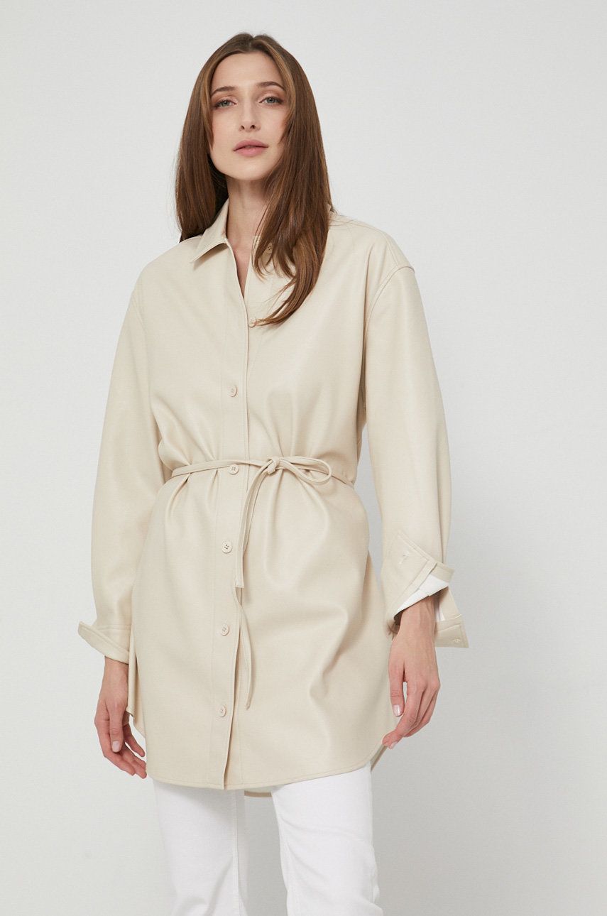 Košeľa Samsoe Samsoe Shirt With Belt Béžová | F21400108, 0