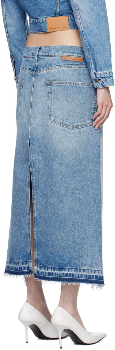Sukňa Stella McCartney Stella McCartney Contrast Panel Denim Midi Skirt Modrá | 6D03453SQH10, 2