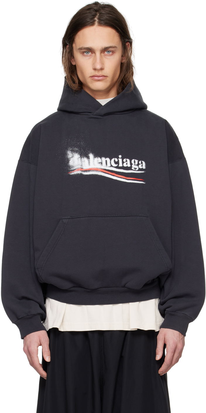 Mikina Balenciaga Black Political Stencil Hoodie Čierna | 767877TQVI71569, 0