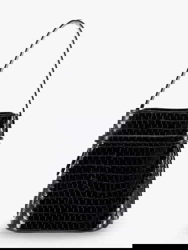 Taška cez rameno TOTEME Belted Croc-Effect Leather Shoulder Bag Čierna | 244WAL0048LE0076001, 1