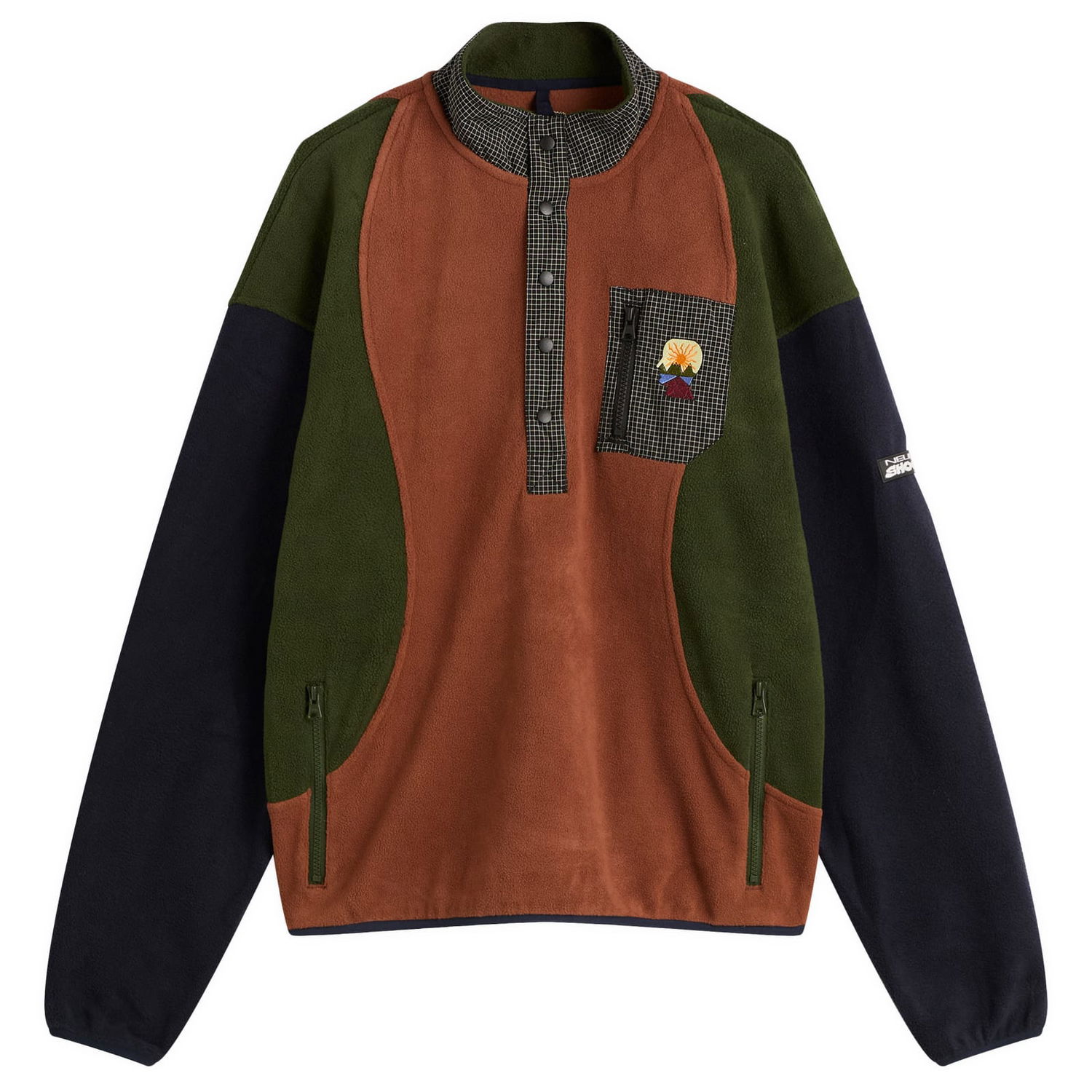 Sveter Brain Dead Brain Dead Equipment Pullover Fleece Jacket, Size Large Hnedá | BDF25T340045-NVY, 0