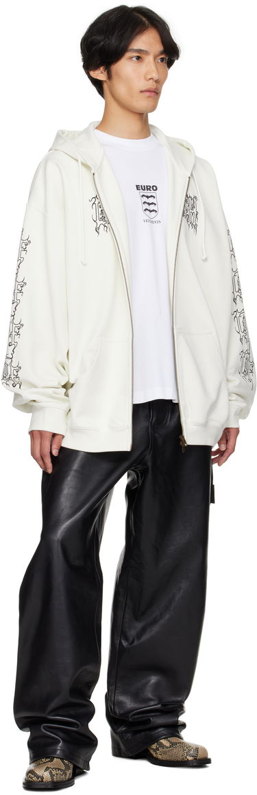 Mikina VETEMENTS Vetements Cradle of Filth Logo Oversized Zip-Up Hoodie Biela | UCF76ZU100I, 3