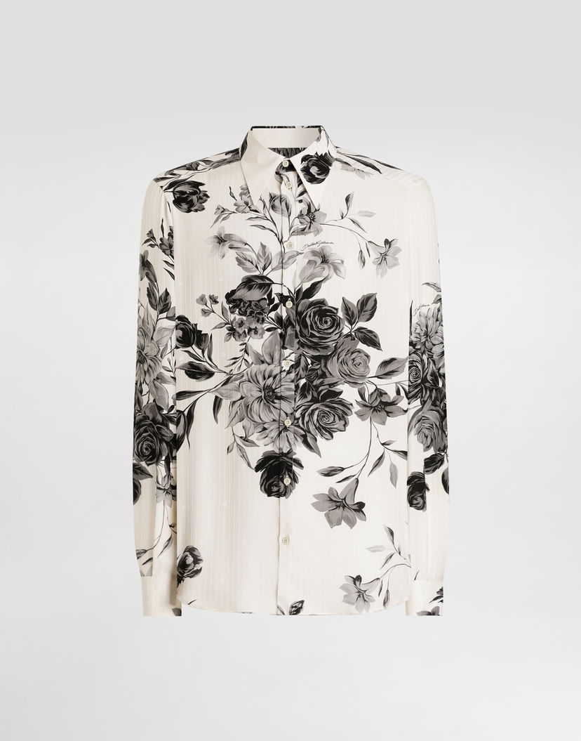 Košeľa Dolce & Gabbana Flower Bouquet-print Gold Jacquard Shirt Rôznofarebný | G5NP9TIS1Z0HK5SP