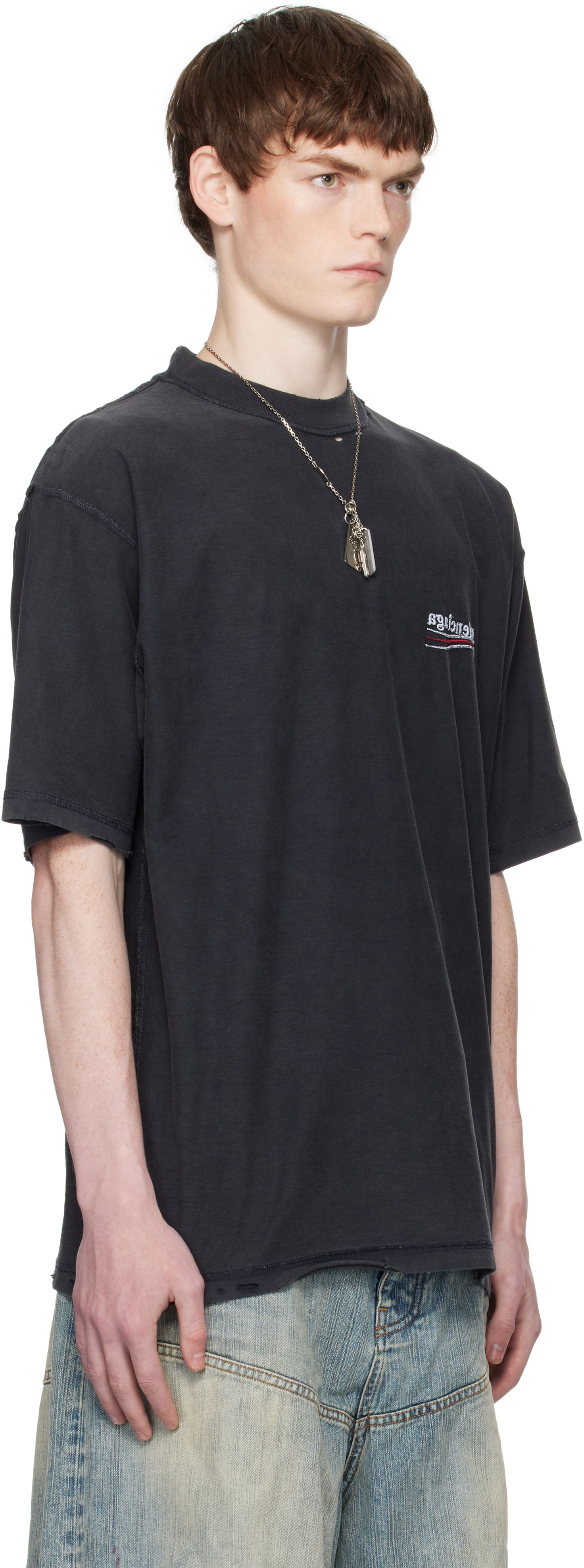 Tričko Balenciaga Balenciaga Political Campaign Inside-Out T-Shirt Čierna | 830247TSVF39668, 1